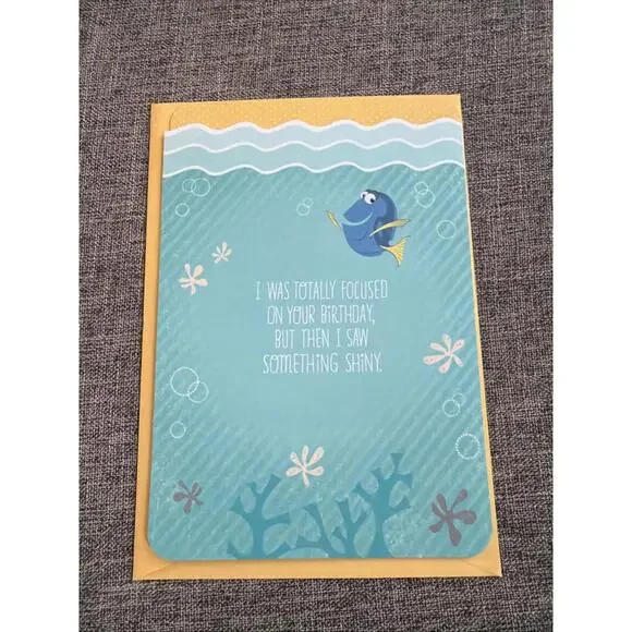 Hallmark Disney Birthday Greeting Card Finding Memo Dory Belated Birthday