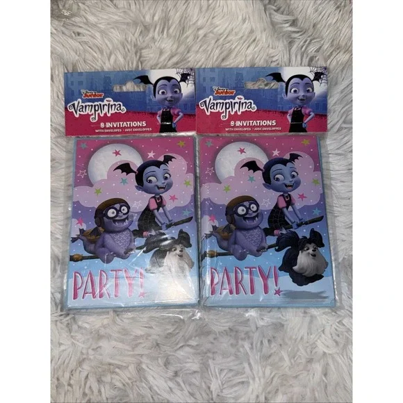 Disney Junior VAMPIRINA INVITATIONS Birthday Party Invites 2 Packs (8 Cards ea)
