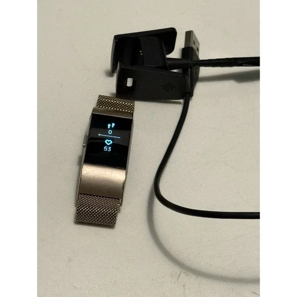 Fitbit Charge 2 Heart Rate & Fitness Black Wristband SMALL And Charger