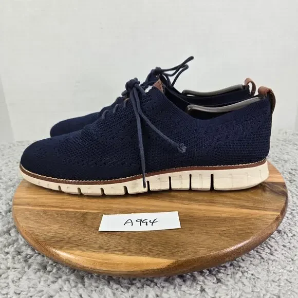 Cole Haan Mens 12M ZeroGrand Navy Stitchlite Casual Wingtip Oxford Daily Sneaker