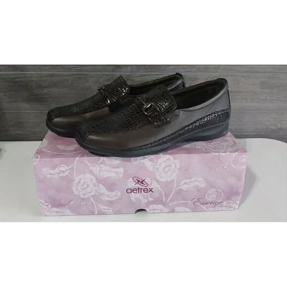 Detrex‎ Womens Comfort Leather Brown Slip On Shoes E251WM11 Size 11M NEW #362