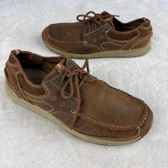 Clarks Armada English Oxford Mens 9.5 Brown Leather Boat‎ Shoes Rugged Dadcore