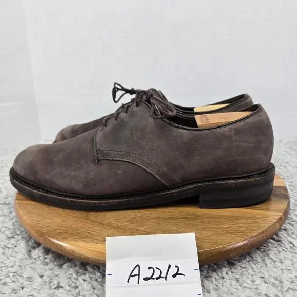 Allen Edmonds Mens 10.5 3E Wide Surrey Brown Nubuck Weatherproof Derby Oxford