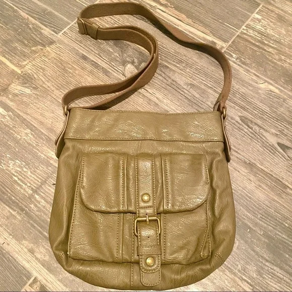 Ecco Moscow genuine leather hobo bag green