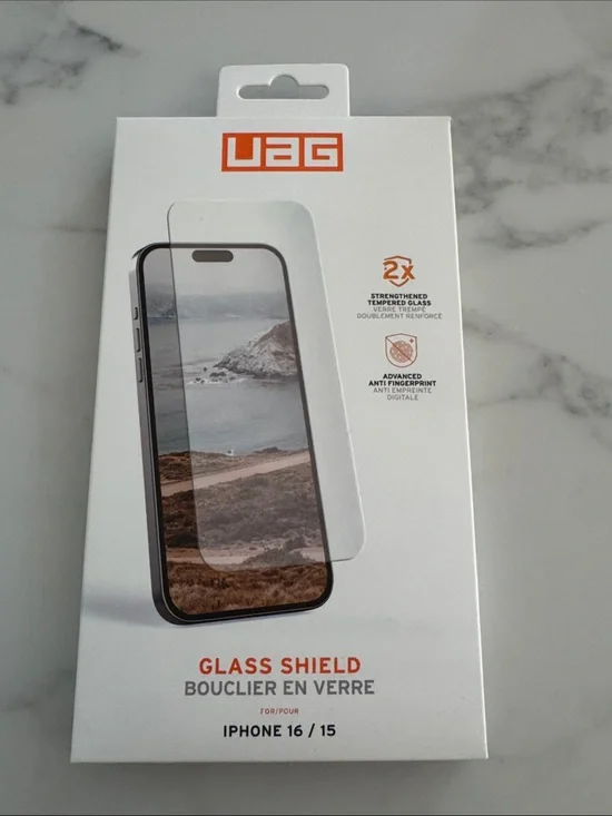 UAG Glass Shield Screen Protector — Clear with Orange Logo, Unopened!!!
