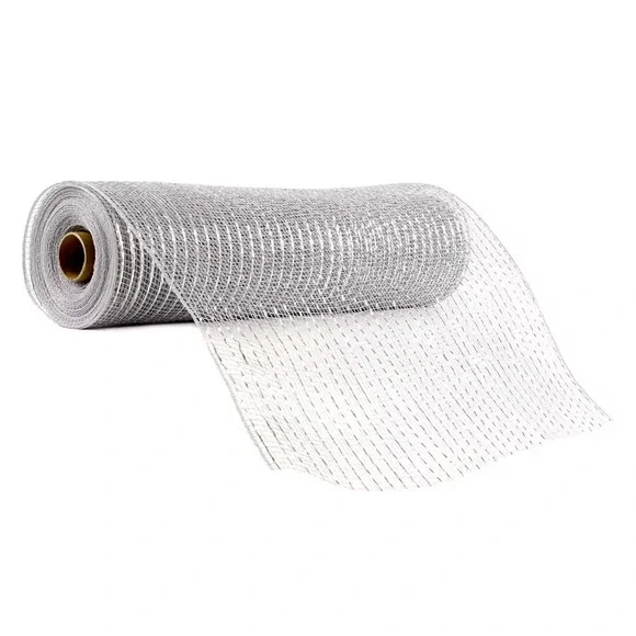 New in plastic Celebrate It silver decorating mesh 12 inches by 35 feet