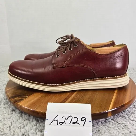Cole Haan Mens 9M Grand Os Brown Leather Daily Plain Toe Oxford Casual Shoe