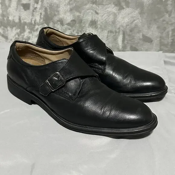 Florsheim‎ Mens Leather Monk Strap Dress Shoes Sz 10.5D Black Comfortech Classic