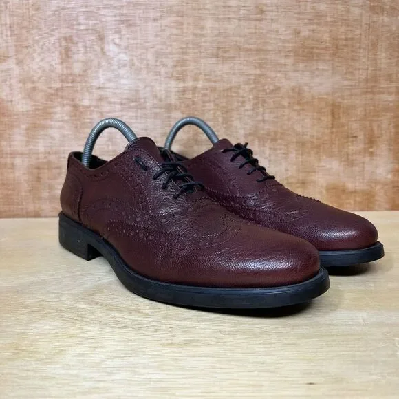 Boemos Made In Italy Men’s Size 7.5 US, 40 EU Brown Leather‎ Derby Wingtip Shoes