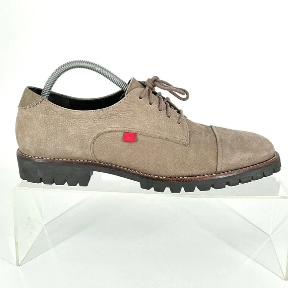 Marc Joseph New York William St 2.0 Mens 9 Taupe Leather Cap Toe Lug Oxfords
