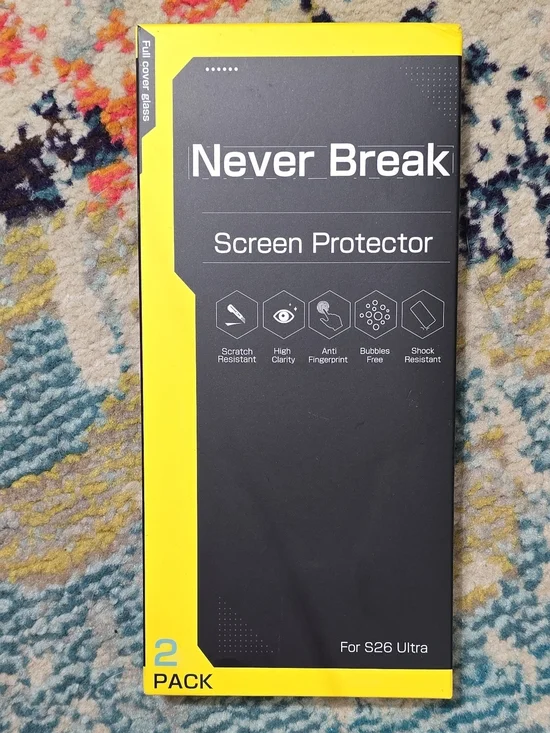 Never_Break Screen Protector Pack - Yellow & Black For S26 Ultra
