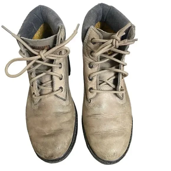 Timberland Boots Kids 4.5M Light Grey Leather Upper Waterproof‎ High Top