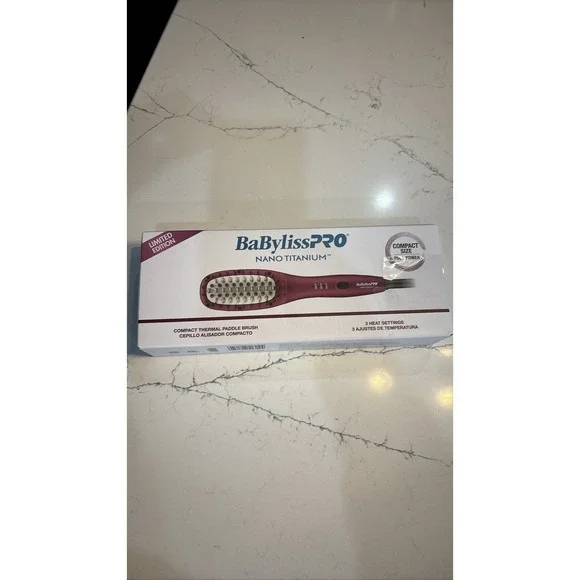 BaBylissPRO Nano Titanium Thermal Paddle Brush 3 Heat Settings NIB