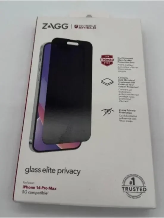 Zagg InvisibleShield Glass Elite Privacy iPhone 14 Pro Max Screen Protector NEW