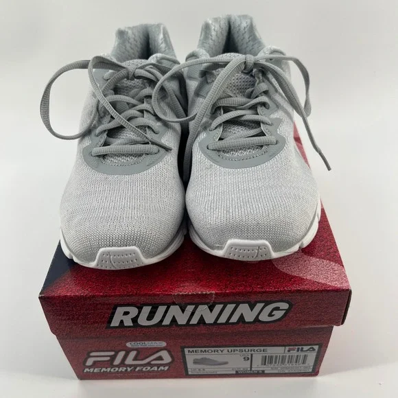 FILA Memory Upsurge Womens Running Shoes Grey White 5RM00351-063 Size 9