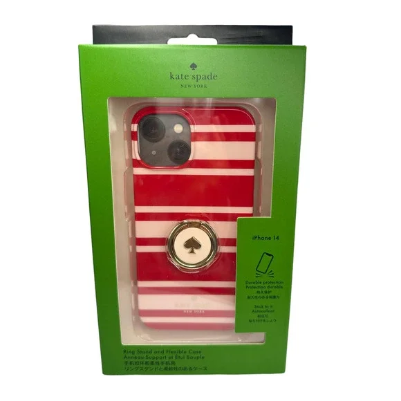 Kate Spade Sailing Stripe iPhone 14 Stability Ring Case