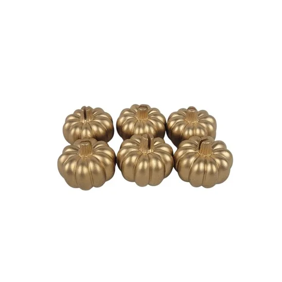 Kate Aspen‎ Gold Pumpkin Place Card Holders Fall Thanksgiving Set of 6