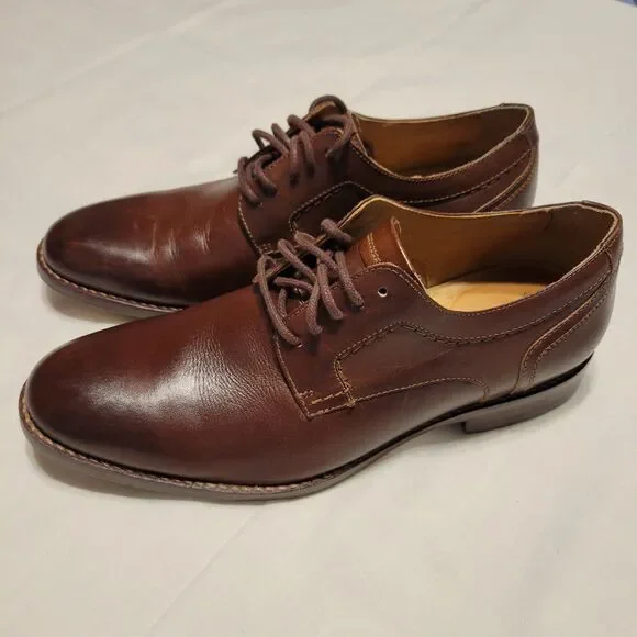 Johnston & Murphy Garner Brown Leather Oxford Lace Up Dress Shoes Size 8 M