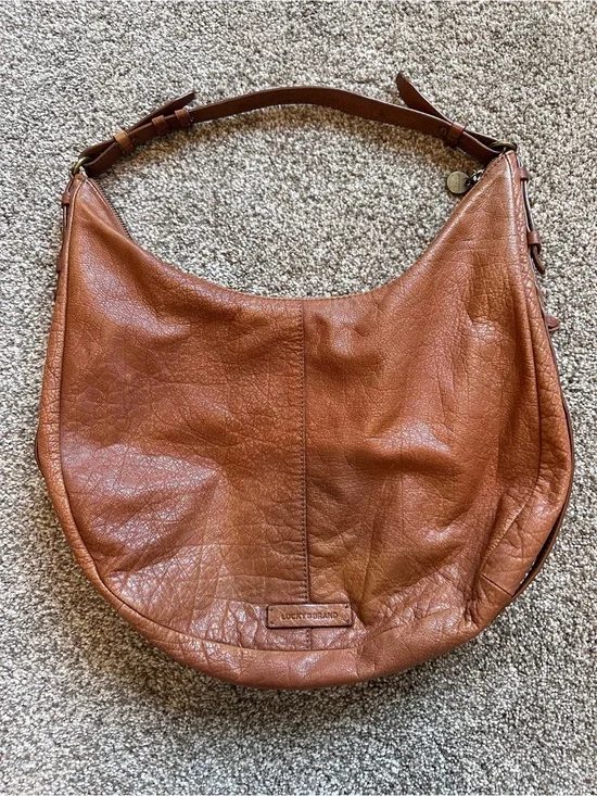 Lucky Brand Cognac Brown Leather Hobo Bag