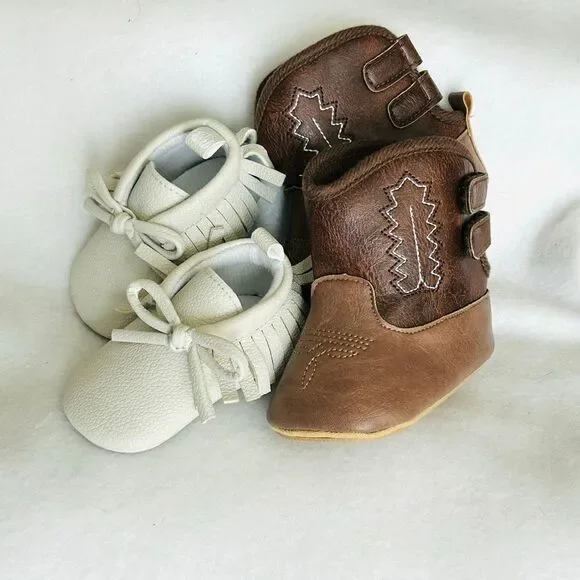 Infant Boots 12 and Moccasins 2(3-6M)
