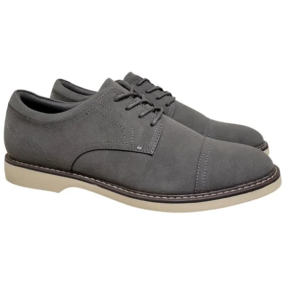 Alfani Men Cap Toe Derby Oxfords Theo Size US 8.5M Grey Microsuede
