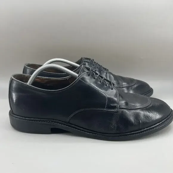 Allen Edmonds Walton Cap Split Toe Oxford Men Size 11.5 E Wide Black Lace Shoes