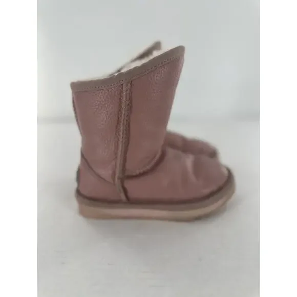 Australia Luxe Collective Girls Boots Size 10 US Pink Leather Shearling Cosy