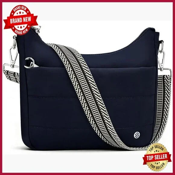 Anti-Theft RFID Crossbody Hobo Bag with Built-In Wallet, Waterproof