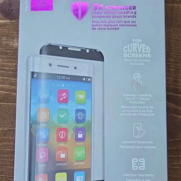 PureGear Curved Tempered Glass Screen Protector Clear Bubble-Free Easy Install