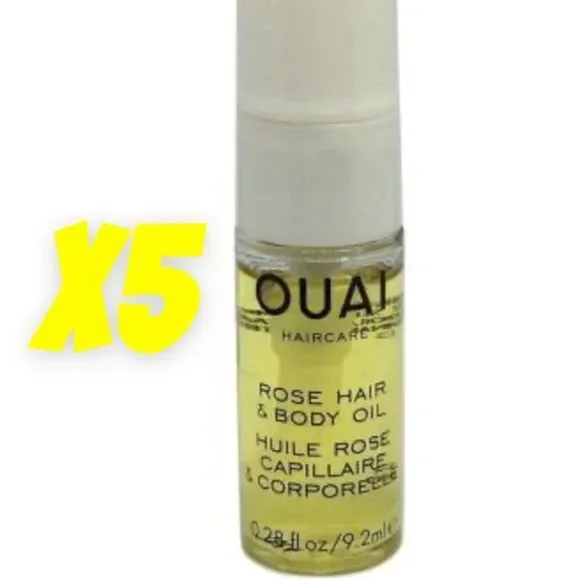 OUAI X5 Rose Hair & Body Oil Travel Size Bundle