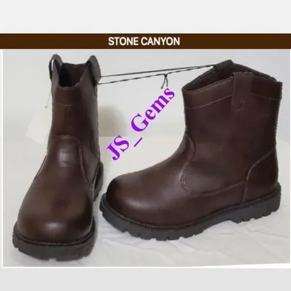 New Brown Boots Kid Boy Western Shoes
