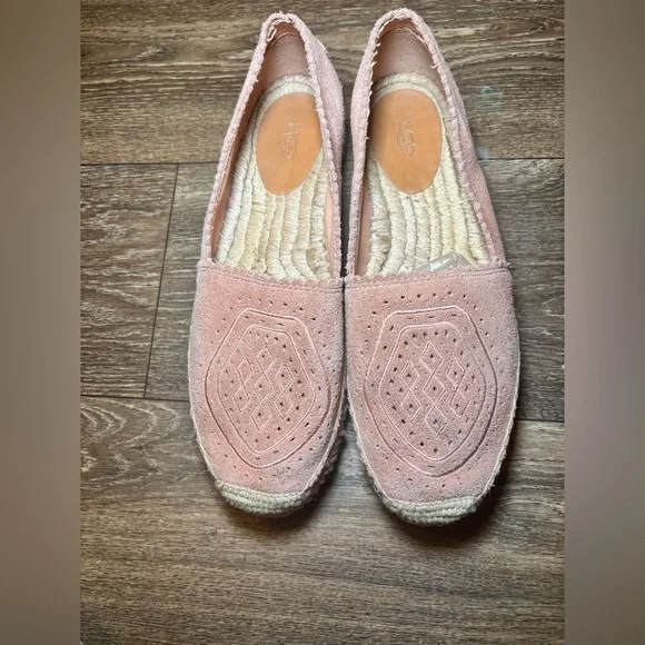 UGG Ladies Heidi Perforated Slip On Shoes Loafers in Pink