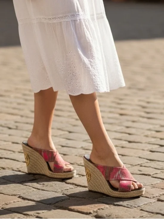 Tory Burch Kristen espadrille wedge sandal size 8