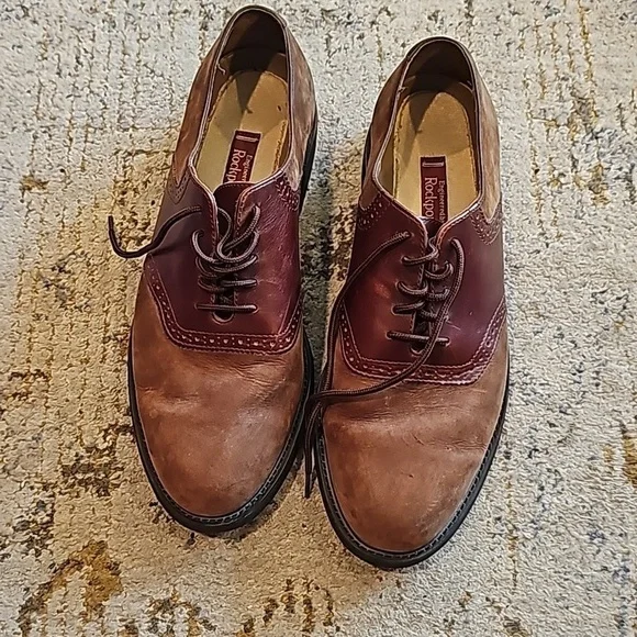 Rockport Men's Tan And Brown Suede/ Leather Shoes