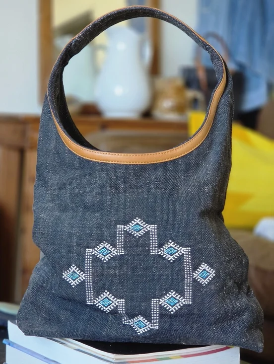 MERSSICO Hobo Helena Bag Moroccan Handcrafted Cactus Silk NWOT