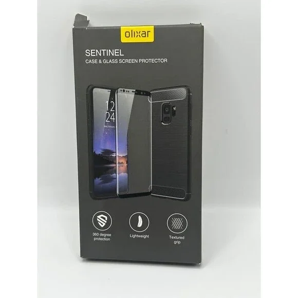Olixar Sentinel Case and Tempered Glass Screen Protector for iPhone 12 - Black