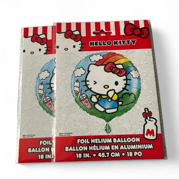 Hello Kitty 18 inch Foil Helium Balloons Brand New Kawaii Adorable Rainbow Party