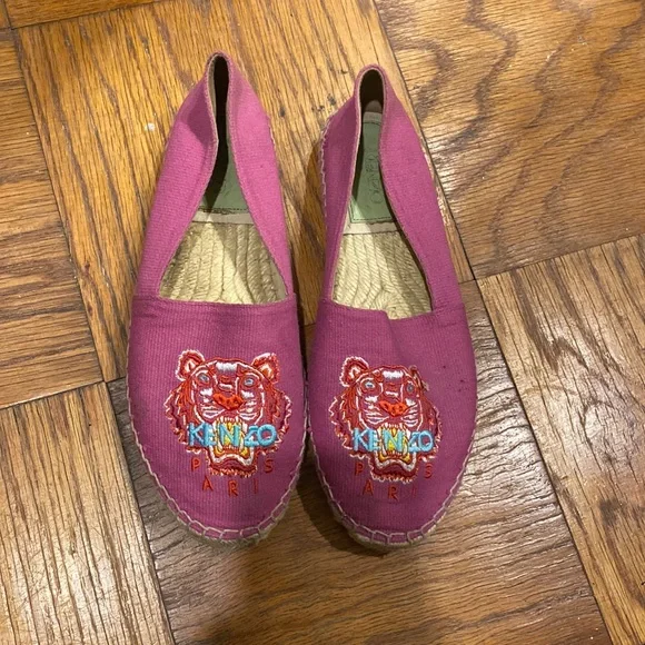 Kenzo Tiger Pink/Purple Espadrilles Cotton Size 41