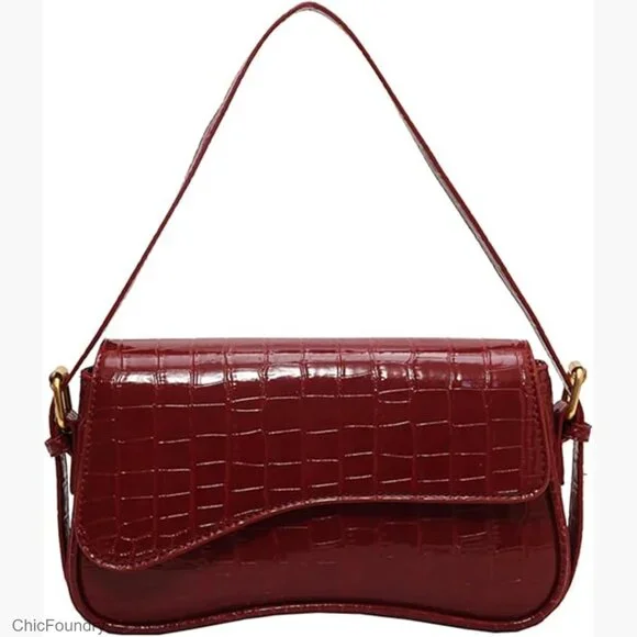 Vegan Leather Hobo Bag Crossbody Shoulder Purse Adjustable Strap Retro