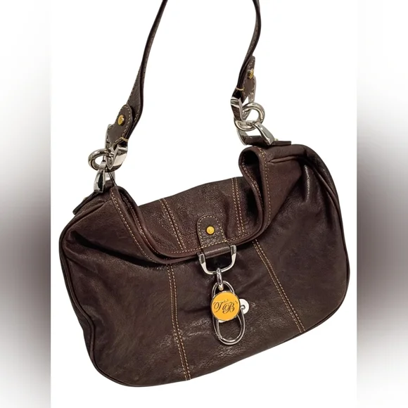 NWT‎ Ted Baker Dog Clip Chocolate Leatjer Shoulder Bag