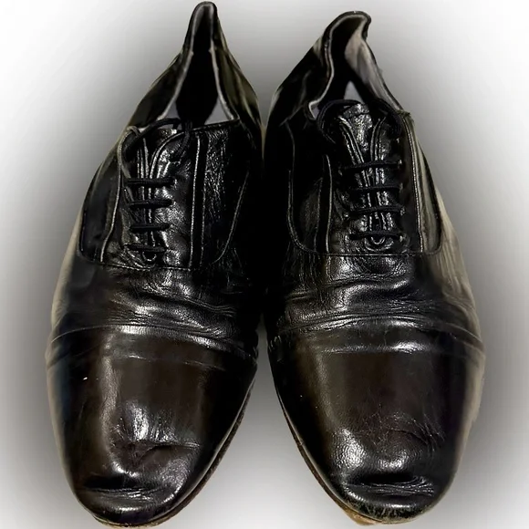 STACY ADAMS ALL LEATHER BLACK OXFORD LACE UP DRESS SHOE SZ:10.5M