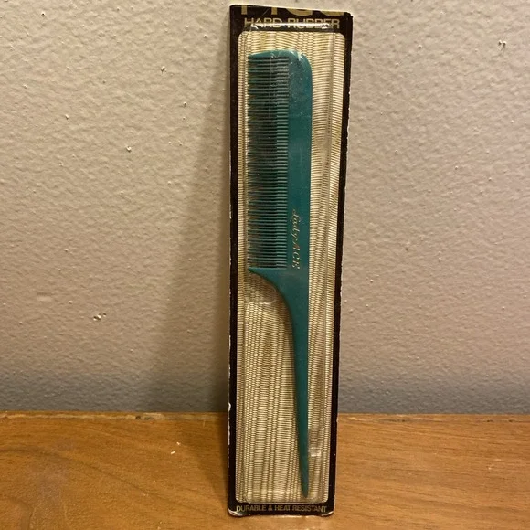 Vintage Lady Ace 70s 80s Green Comb New in‎ Package Hard Rubber