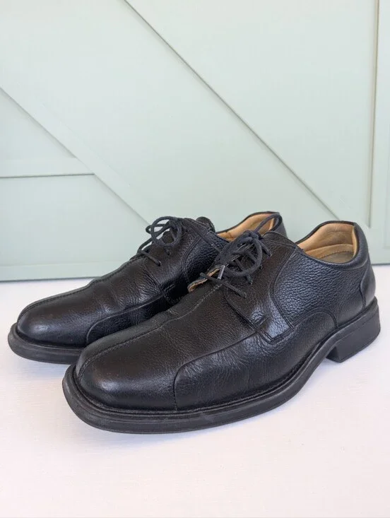 Belvedere Classic Black Leather Lace-Up Derby Shoes for Men