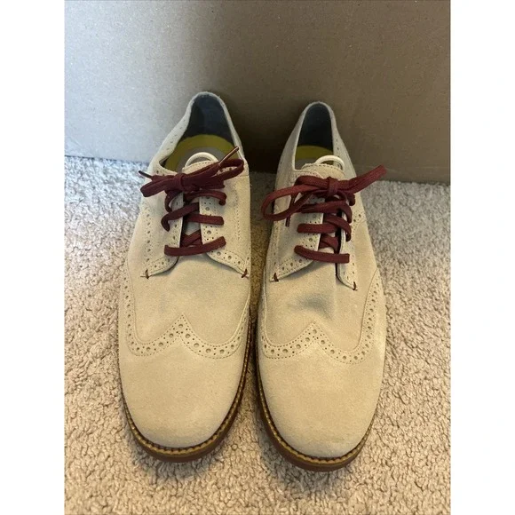 Men's‎ Cole Haan Great Jones Wingtip Oxford Dress Shoes Size 10.5 Ivory Beige