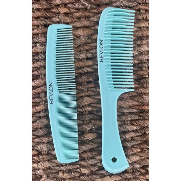 VINTAGE REVLON 2‎ Piece COMB SET Mint Green 1990's Excellent Condition Clean