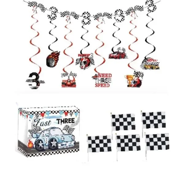 Race Car Party Decoration Set (3 year old)