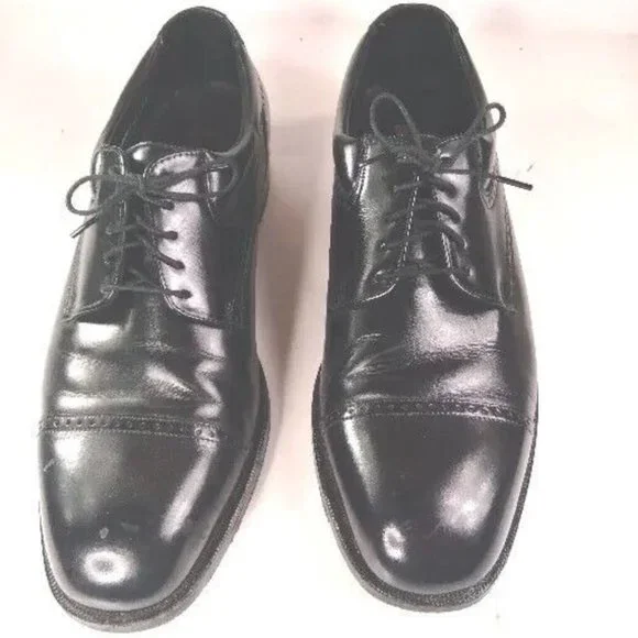 Florsheim‎ Mens Canton Black Cap Toe Oxfords Shoes 12 Medium (D) with Box