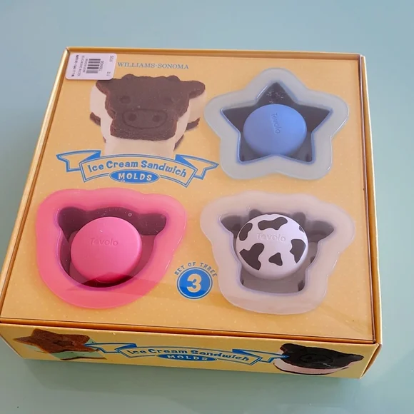 Williams Sonoma 3 ice cream sandwich Molds: Pig Cow Star