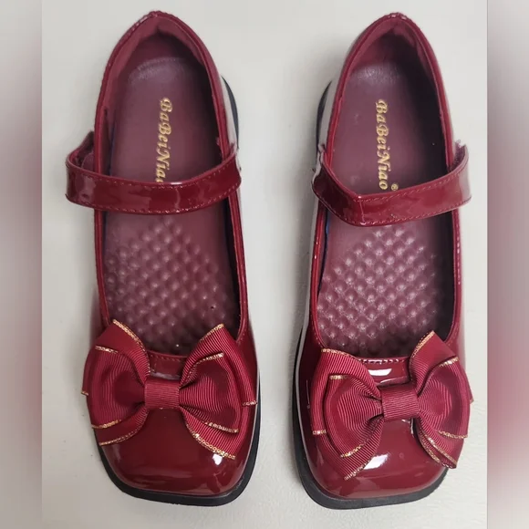 Kids Red Bow Shoes