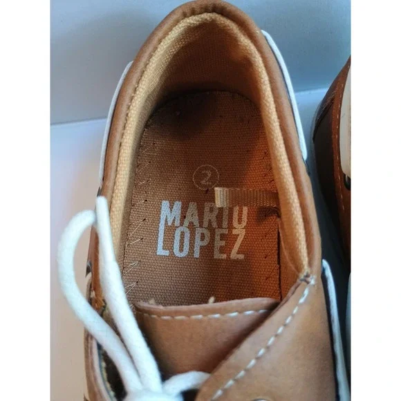 Mario Lopez SZ 2 Boys Youth Loafers Boat Shoes Brown Matte